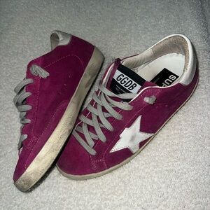 Golden Goose Pink and White Sneakers